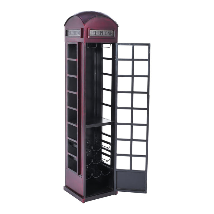 London Vintage Phone Booth Bar Cabinet