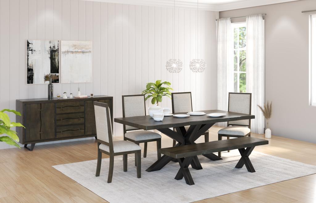 Eberhard Live edge Dining Table and Bench
