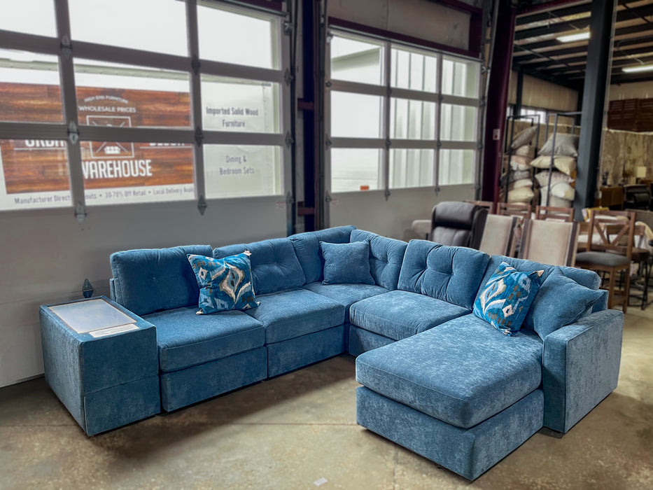 New Horizon Teal Sectional, 6PC
