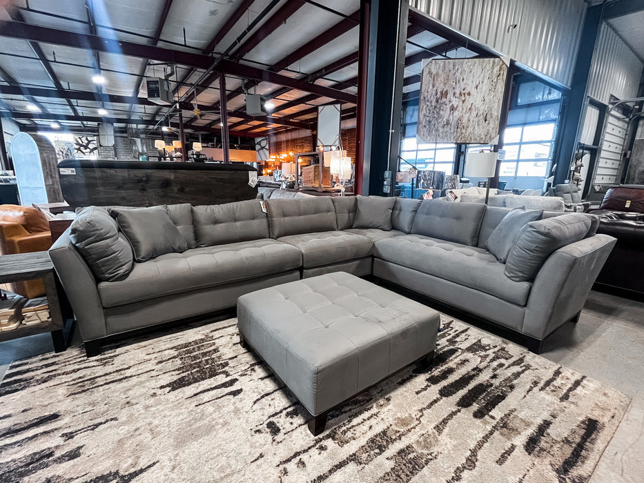 SuedeSoSoft Greystone Sectional, 4PC