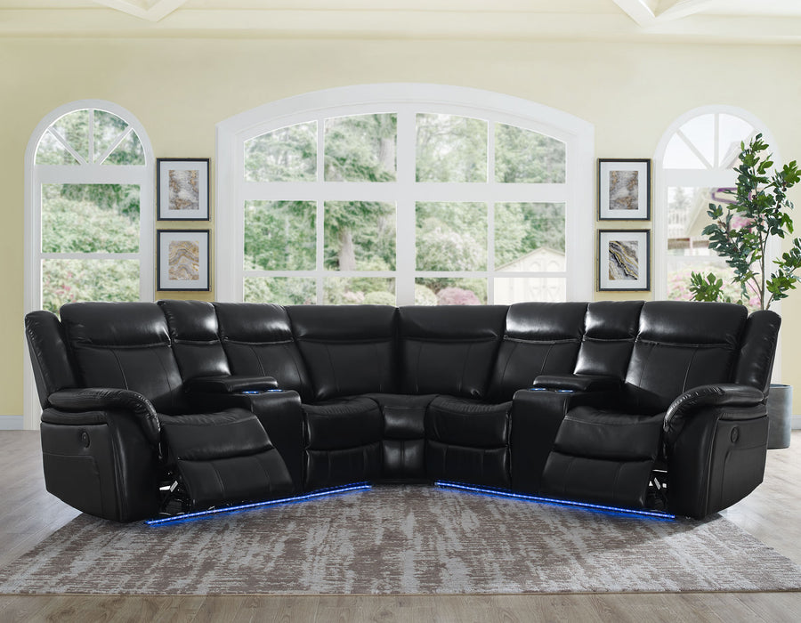 Levin 3pc Power Sectional w/ LED Lighting