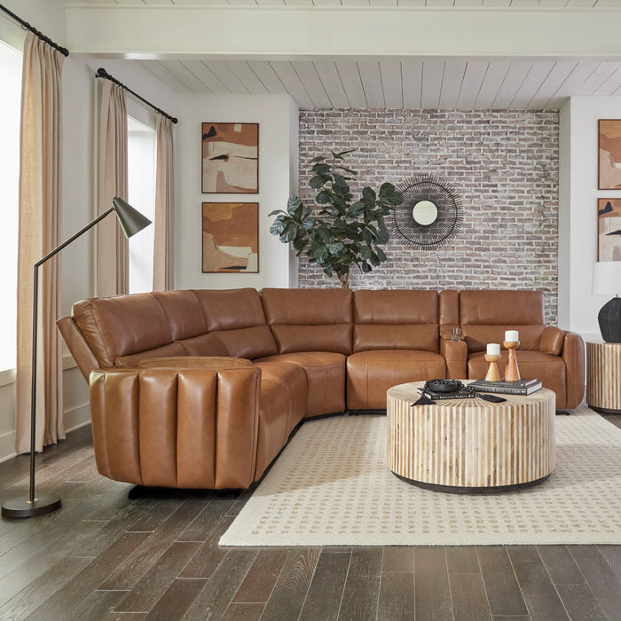 Modesto Leather Power Sectional, 6PC