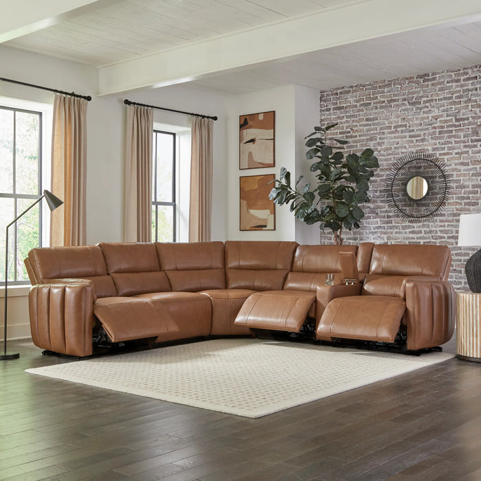 Modesto Leather Power Sectional, 6PC