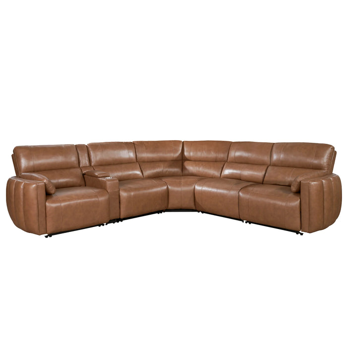 Modesto Leather Power Sectional, 6PC