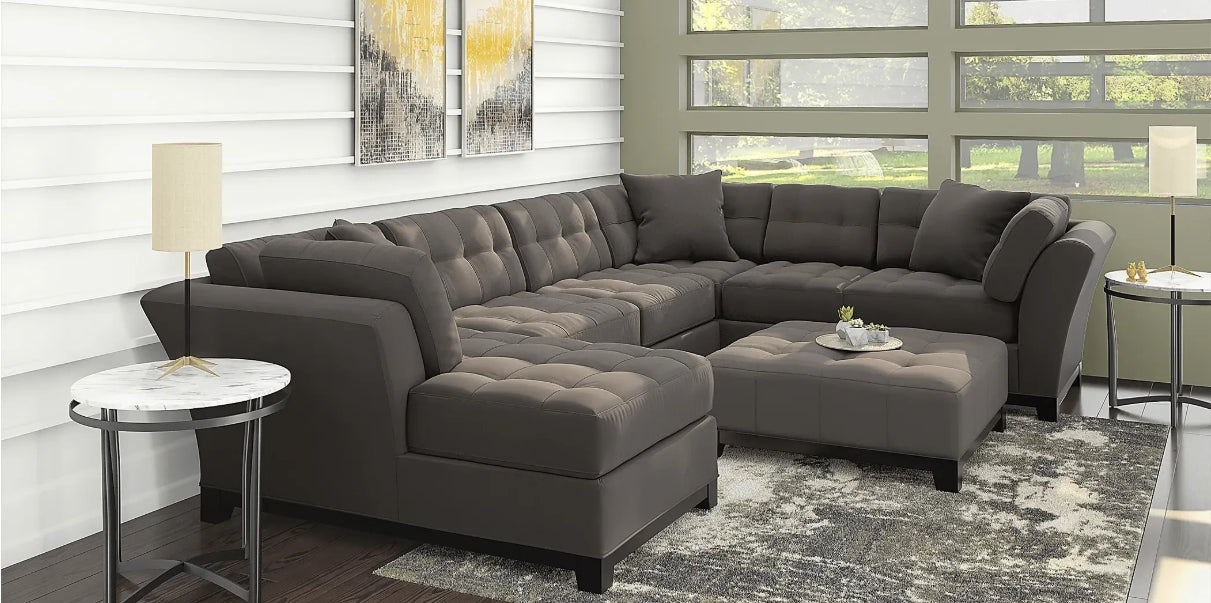 SuedeSoSoft Greystone Sectional, 4PC