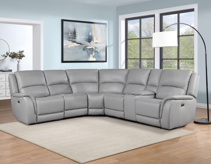Alexandria Leather 6pc Power Sectional
