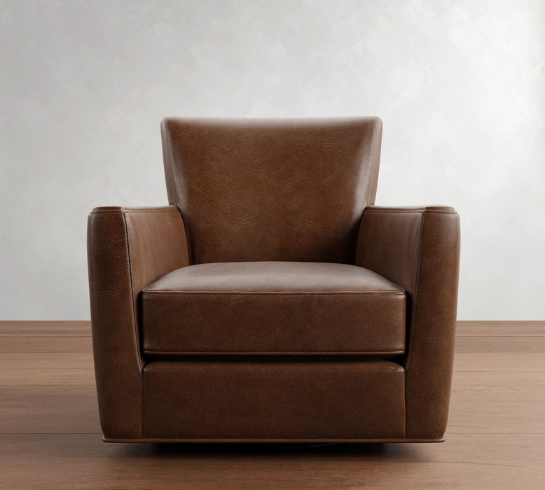 Irving Leather Swivel Chair