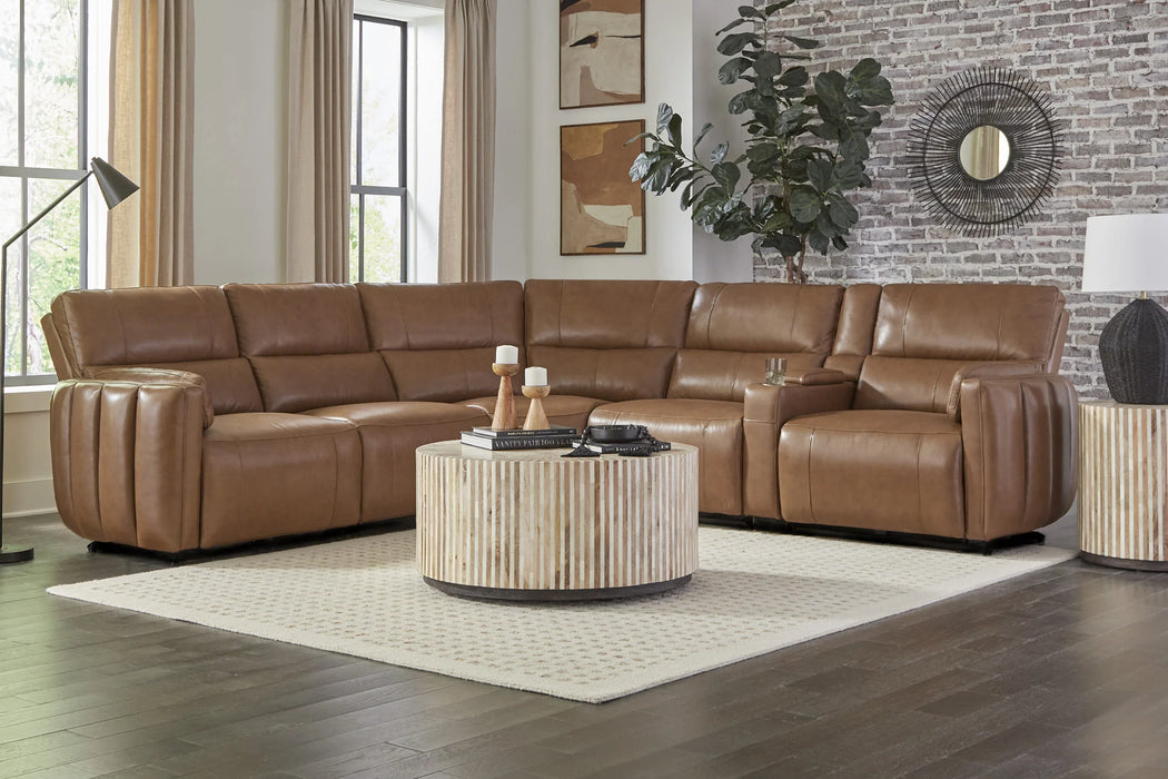 Modesto Leather Power Sectional, 6PC