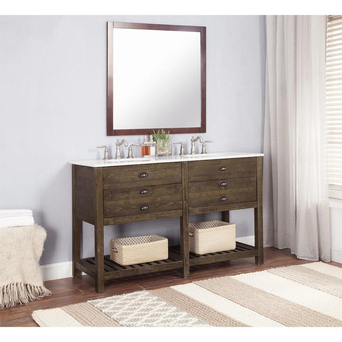 Cayhill 57" Double Sink Reclaimed Wood Vanity *Arriving Late September*