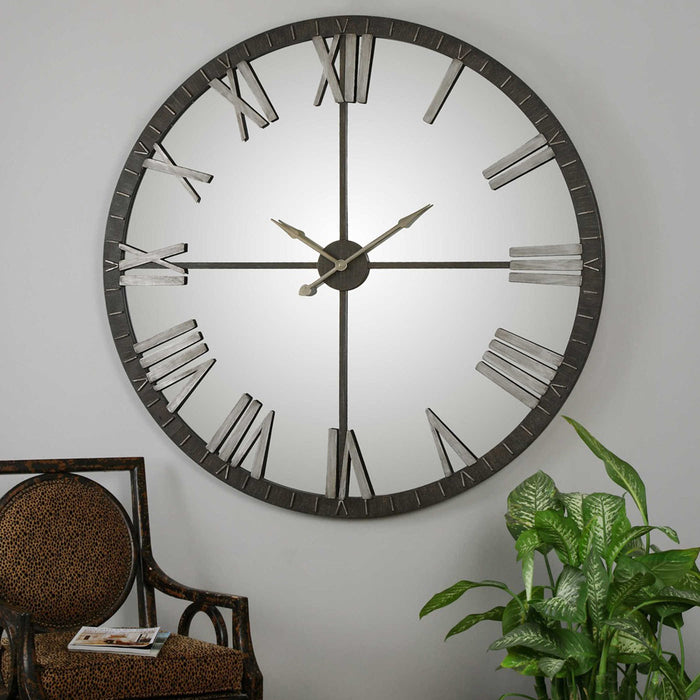 Amelie Oversized Mirrored Wall Clock