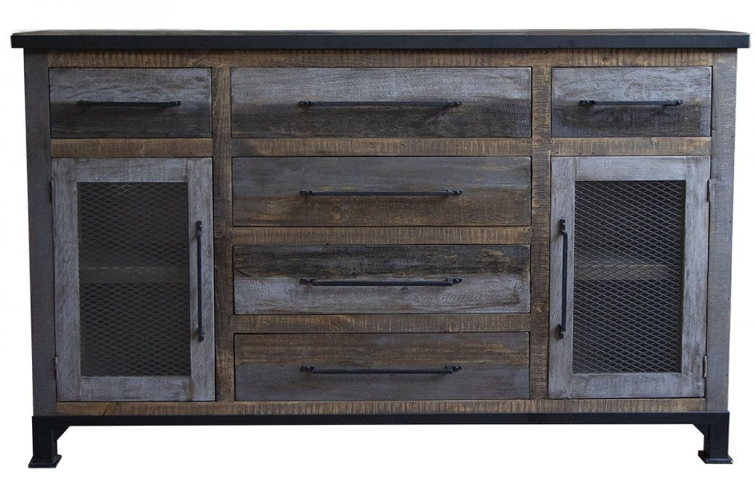 Antique Grey Reclaimed Wood Console Chest