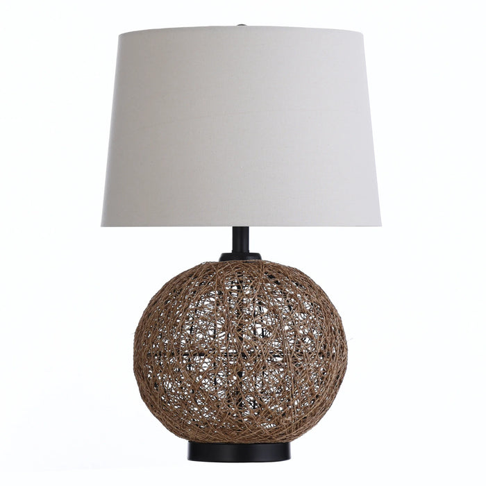 Natural Rattan Woven Sphere Table Lamp