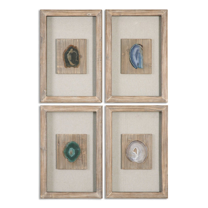 AGATE STONE SHADOW BOXES Set of 4