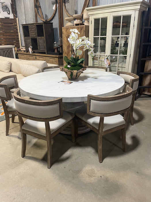 4150 63" Round Table & 6 Chairs *Showroom Sample Closeout*