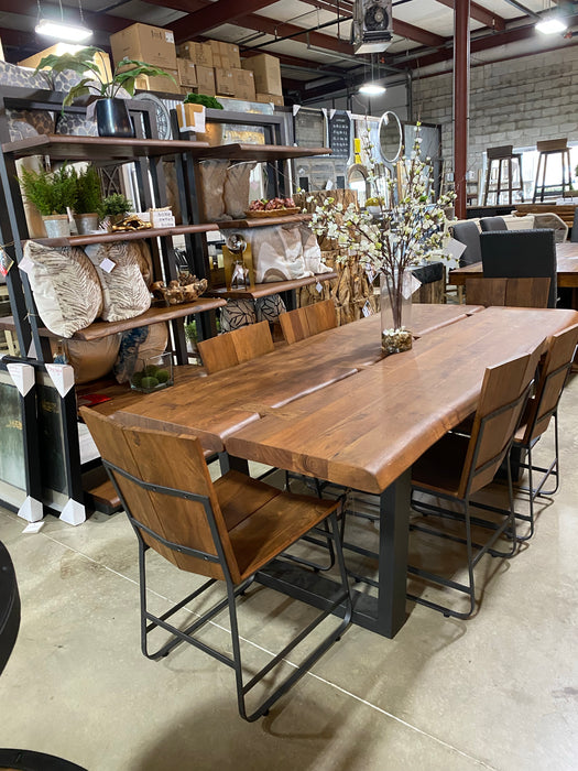 Sequoia Live Edge Solid Wood Dining Table & 6 Chairs