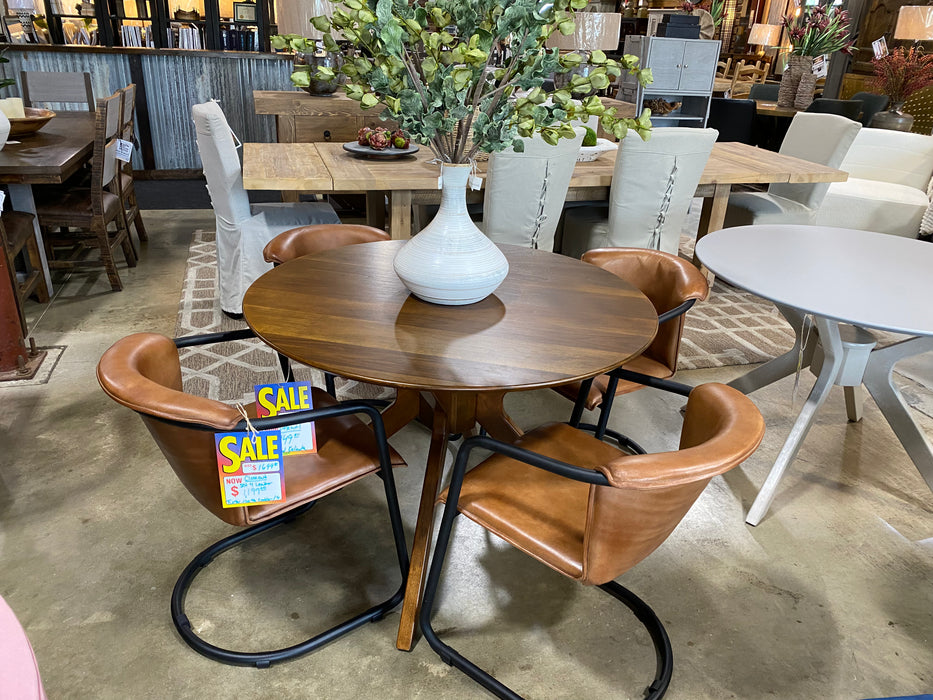 Turin 100% Leather Dining Chairs Set/4