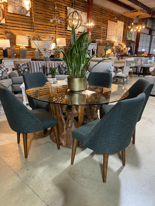 Teak root dining discount table and chairs