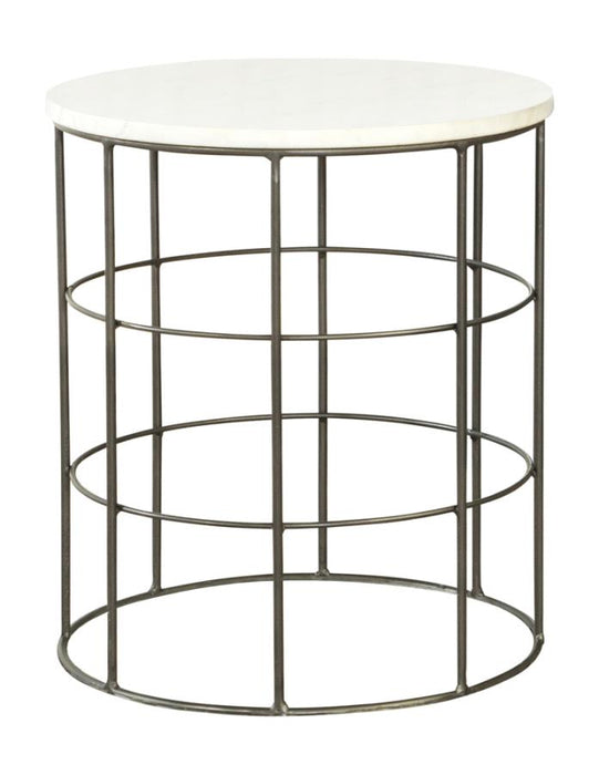 Kristy Round Accent Table with Marble Top